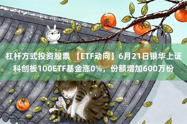 杠杆方式投资股票 【ETF动向】6月21日银华上证科创板100ETF基金涨0%，份额增加600万份