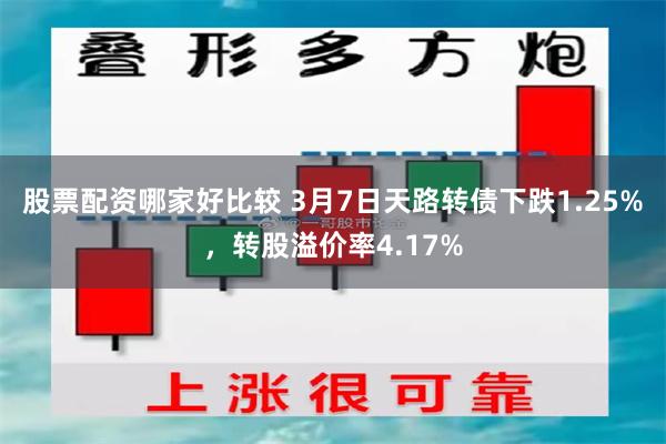 股票配资哪家好比较 3月7日天路转债下跌1.25%，转股溢价率4.17%